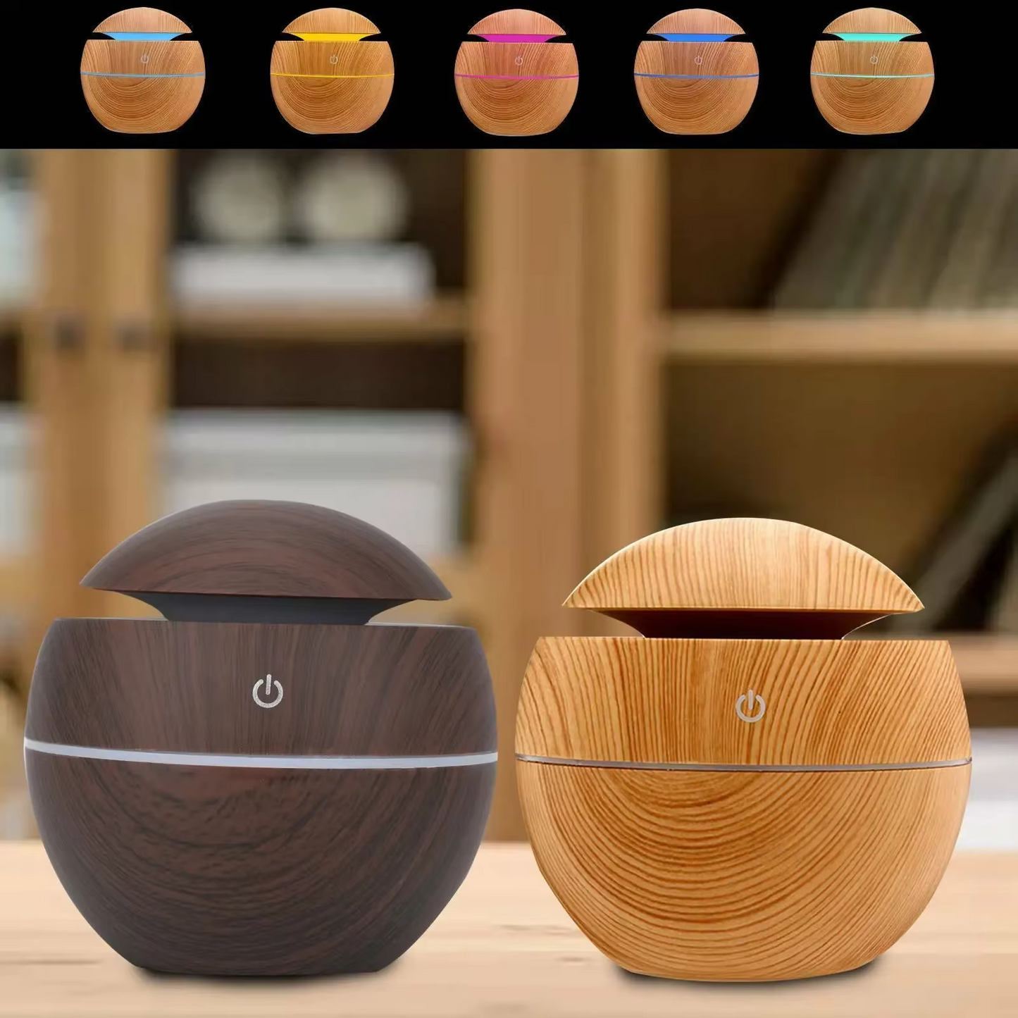 Smart Wood Grained Aroma Diffuser & Air Humidifier